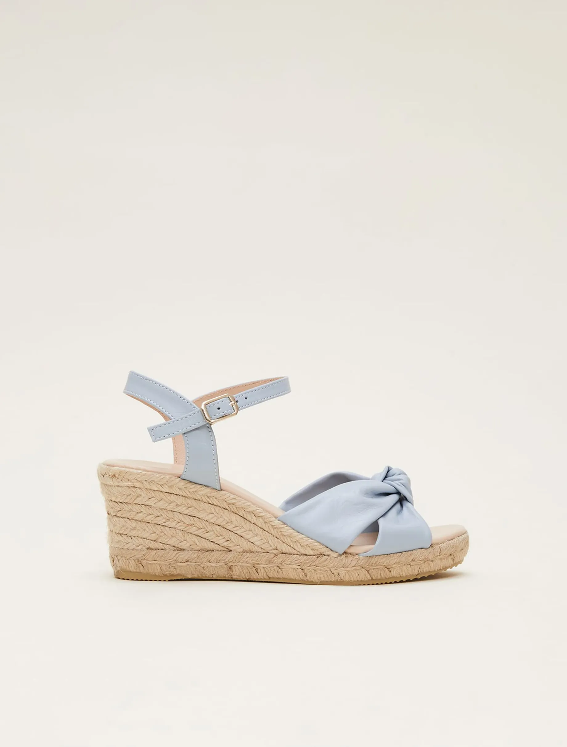 Leather Knot Front Espadrilles