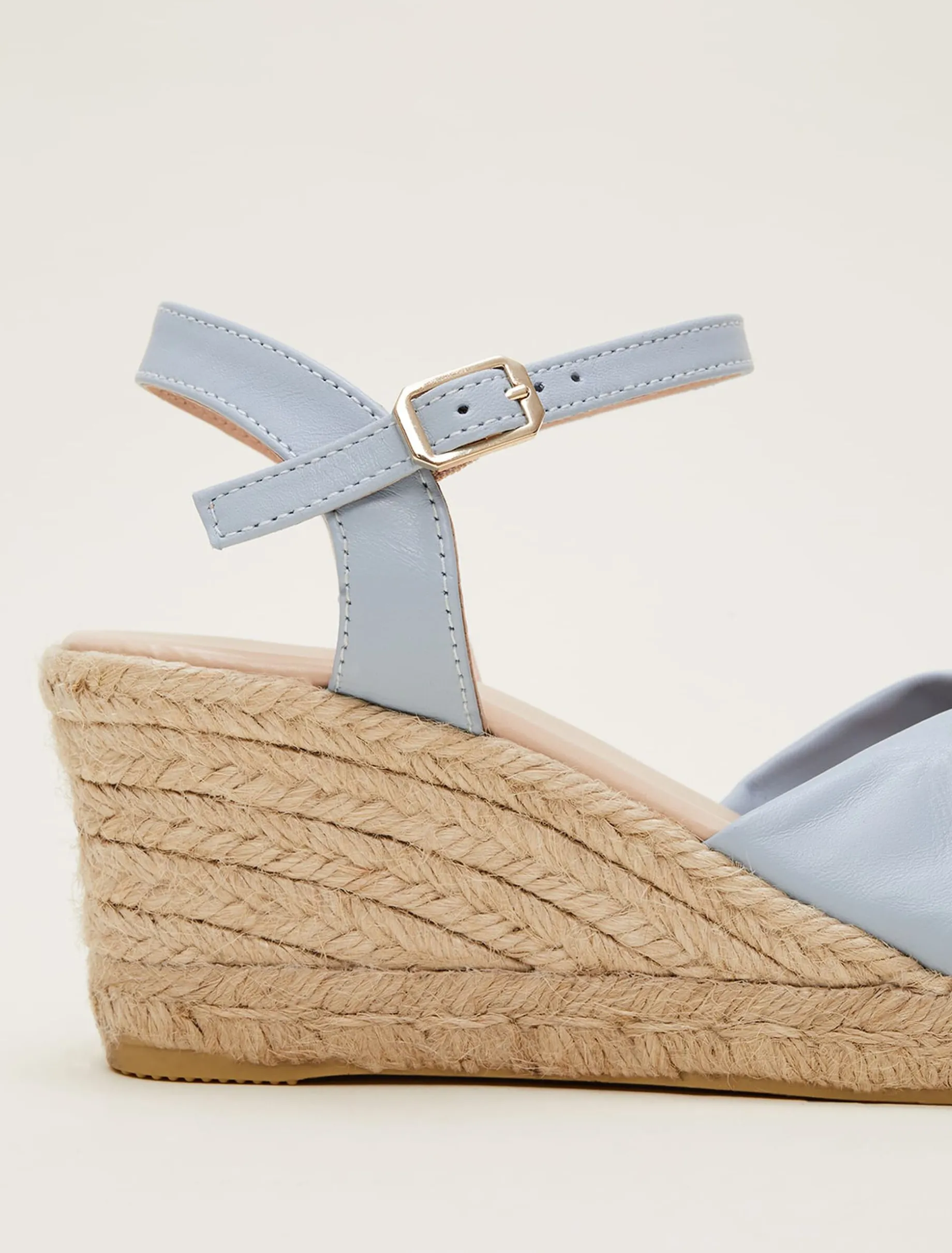 Leather Knot Front Espadrilles