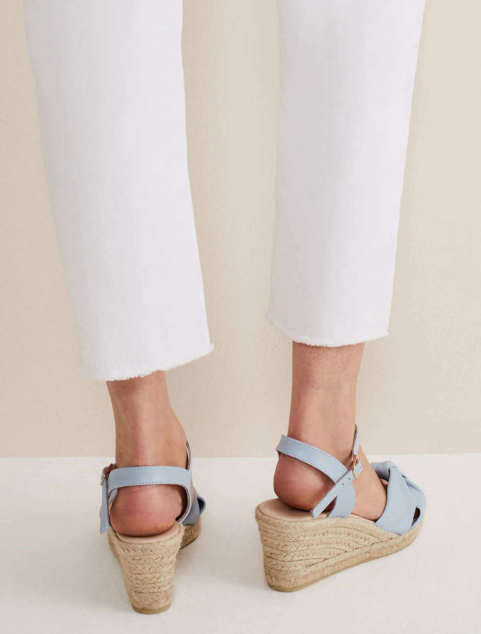 Leather Knot Front Espadrilles