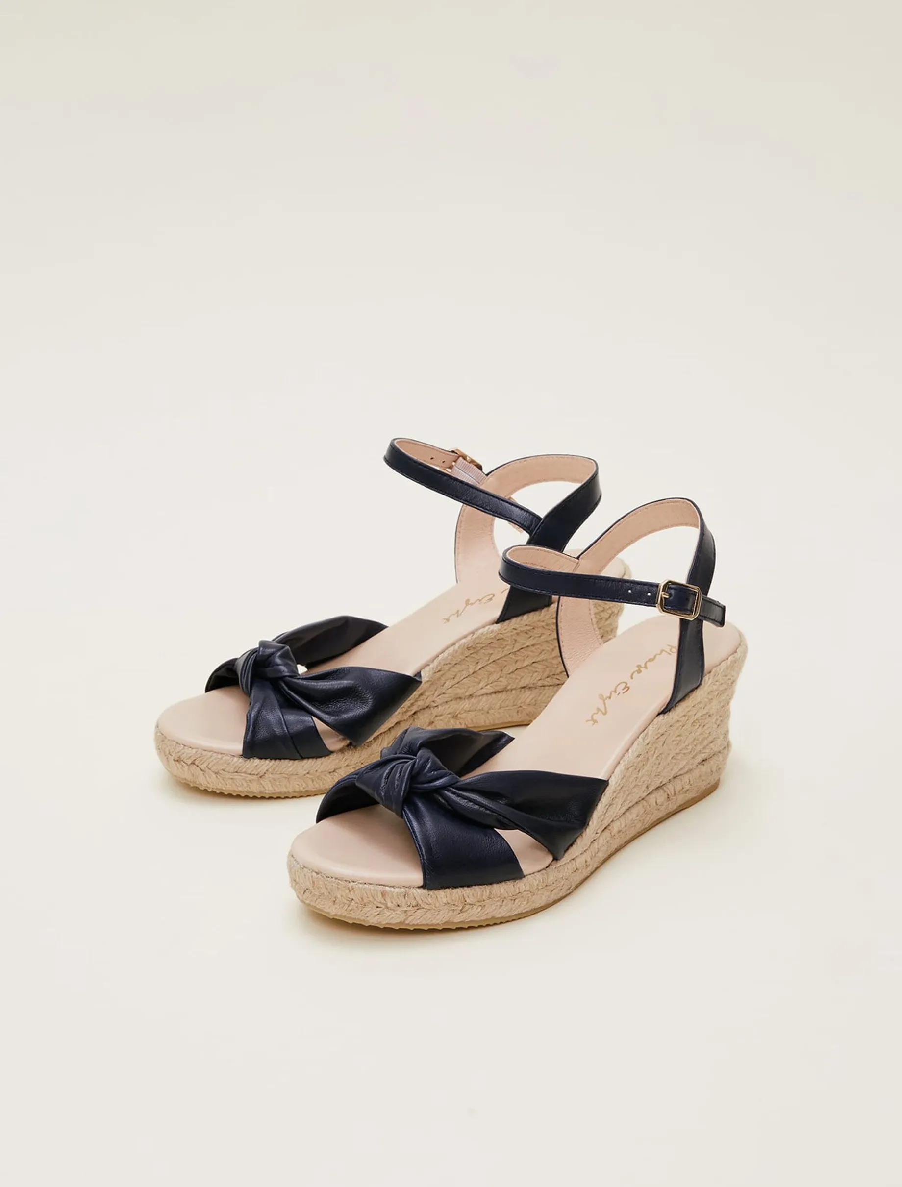 Leather Knot Front Espadrilles