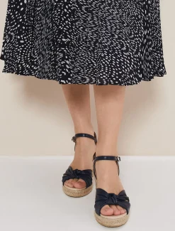 Leather Knot Front Espadrilles