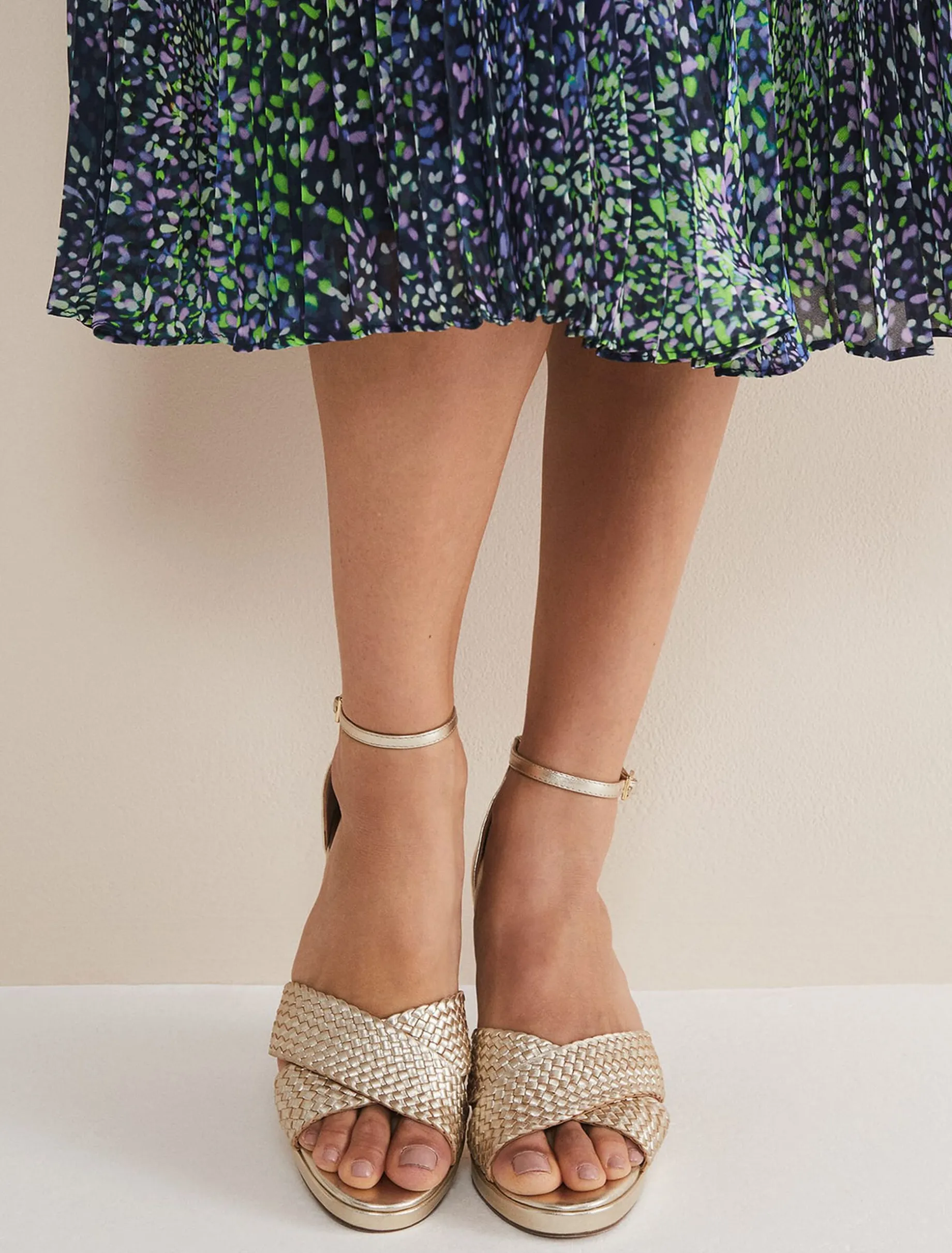 Leather Open Toe Heels