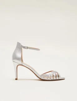 Leather Open Toe Heels