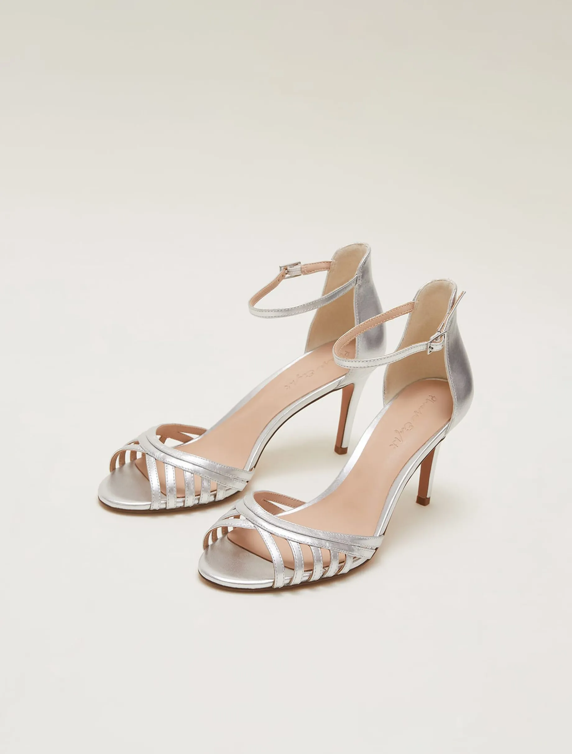 Leather Open Toe Heels