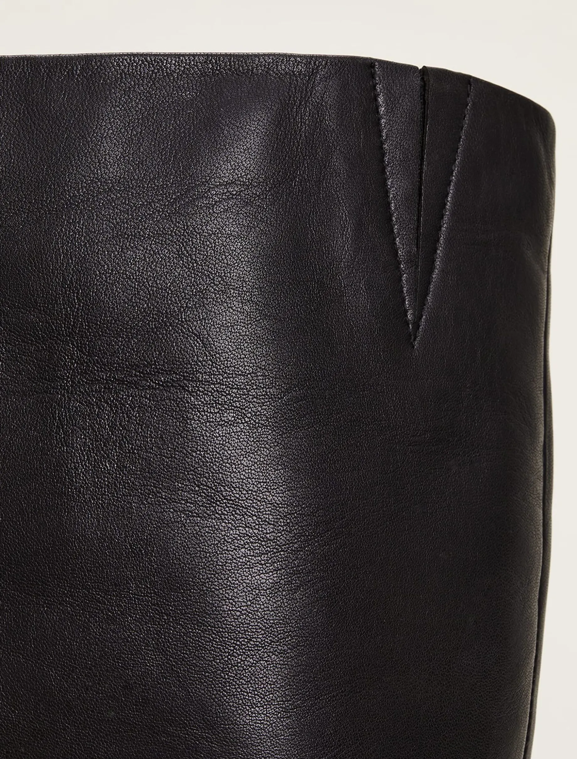 Leather Panelled Knee High Boot