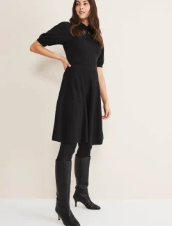 Leather Panelled Knee High Boot