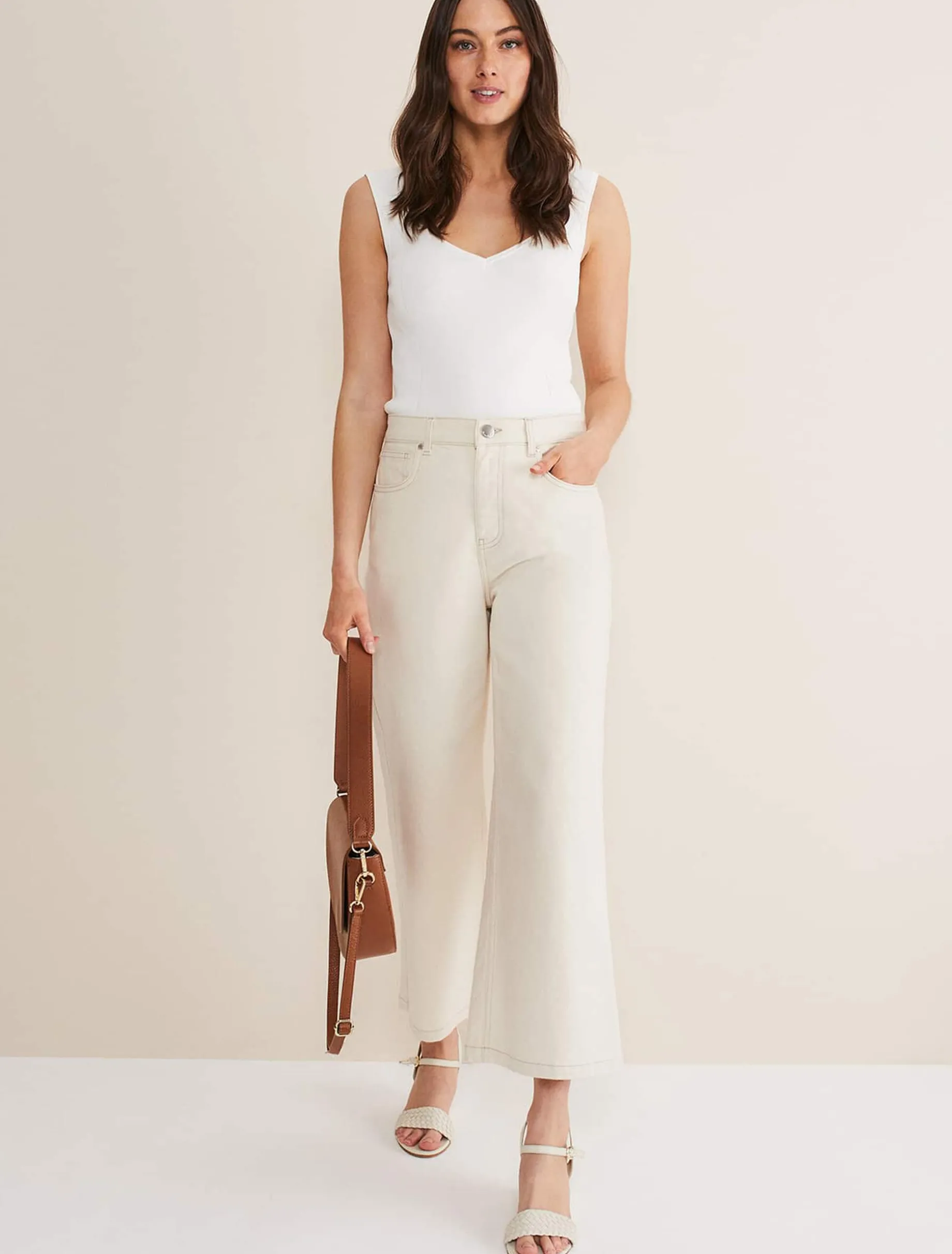 Leather Plait Strap Wedge Shoe