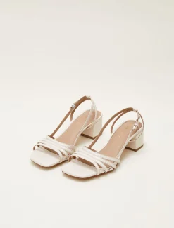 Leather Slingback Block Heel Sandal