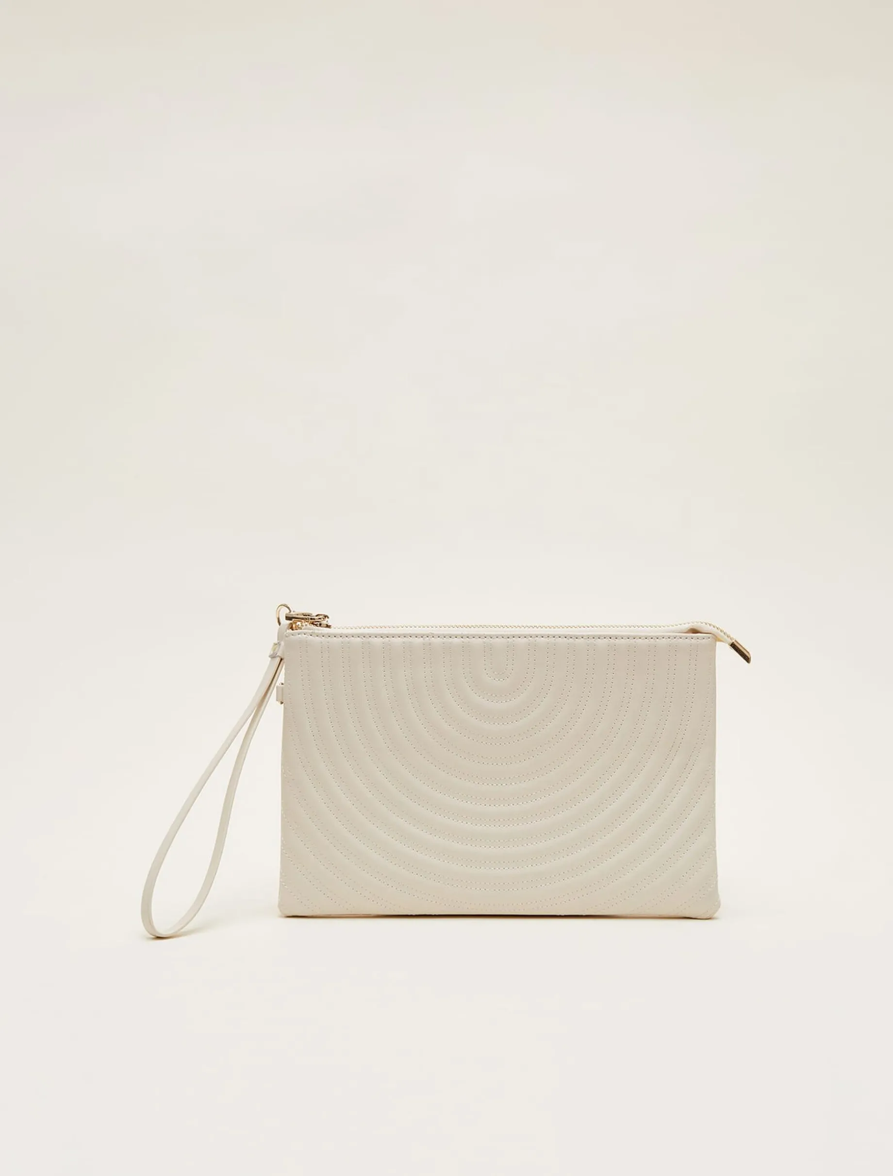 Leather Stitch Detail Clutch Bag