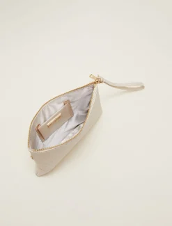 Leather Stitch Detail Clutch Bag
