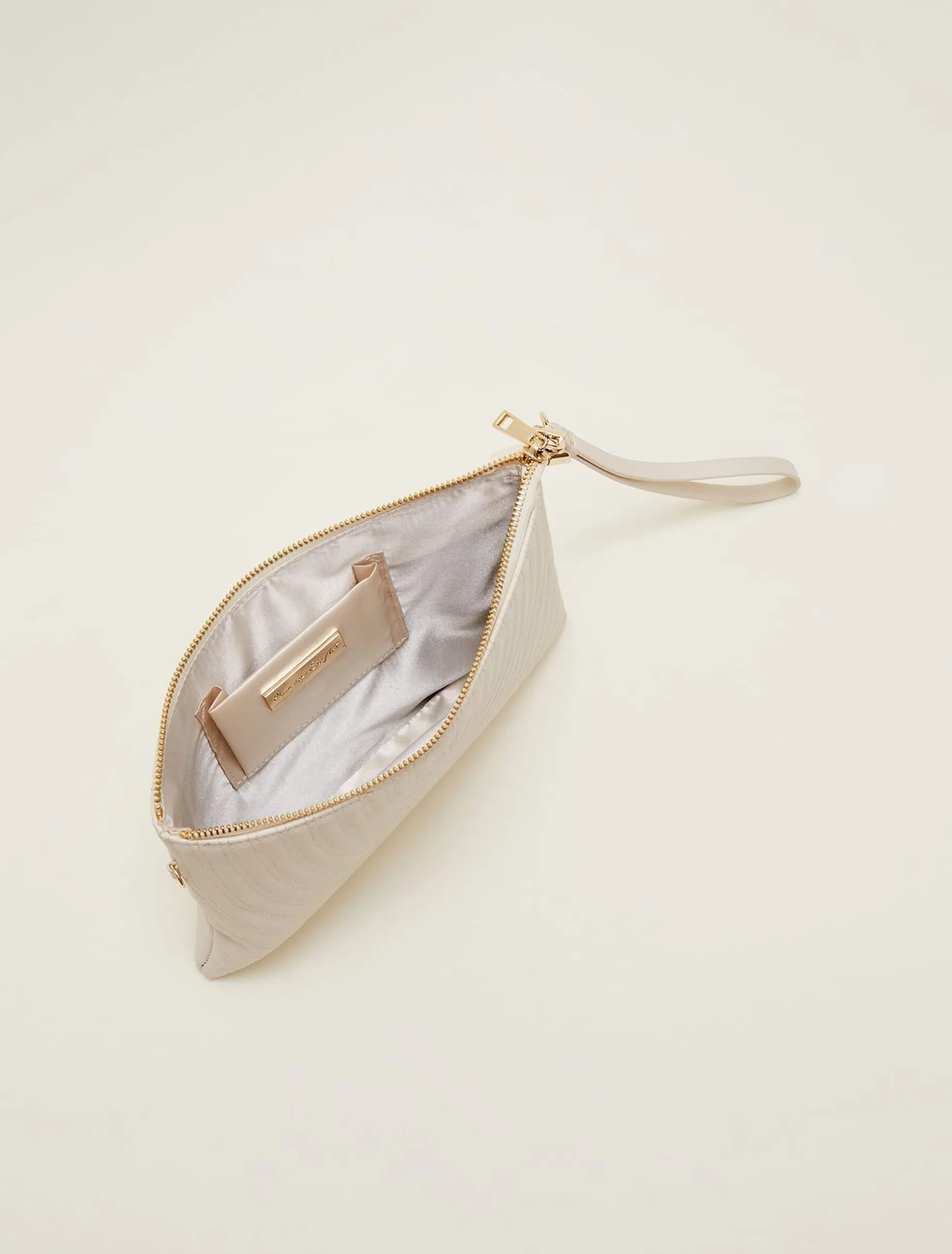 Leather Stitch Detail Clutch Bag