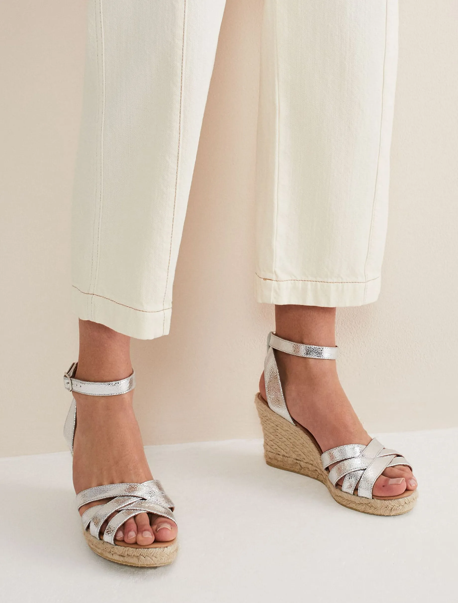 Leather Strappy Espadrilles