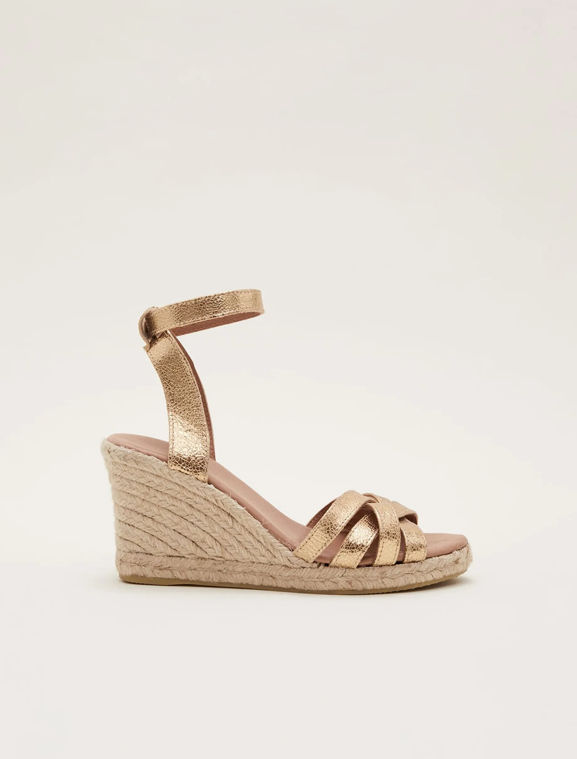 Leather Strappy Espadrille