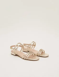 Leather Strappy Flat Sandal