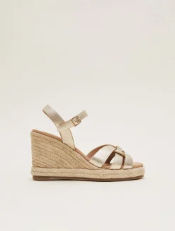 Leather Wedge Espadrilles