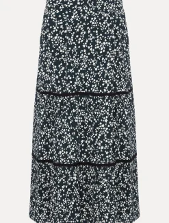 Lennox Ditsy Print Tiered Maxi Skirt