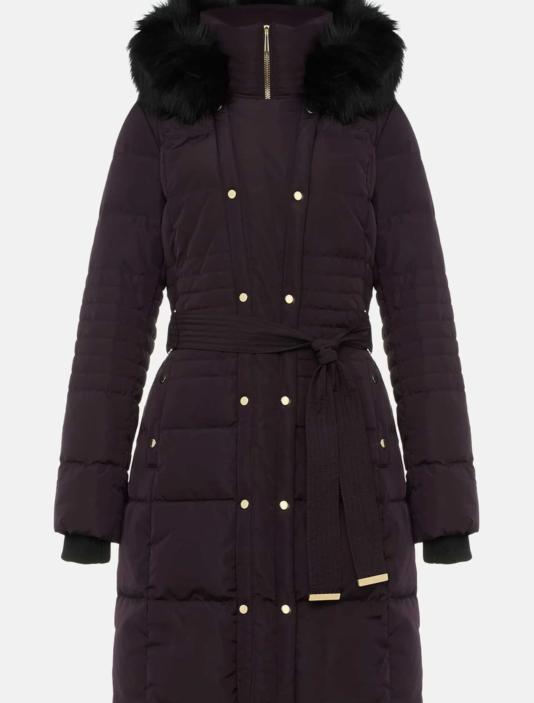 Leonor Tie Belt Midi Puffer Coat