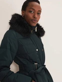 Leonor Tie Belted Short Puffer