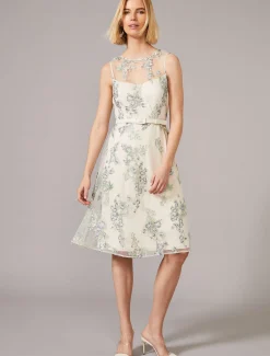 Lia Embroidered Fit And Flare Dress