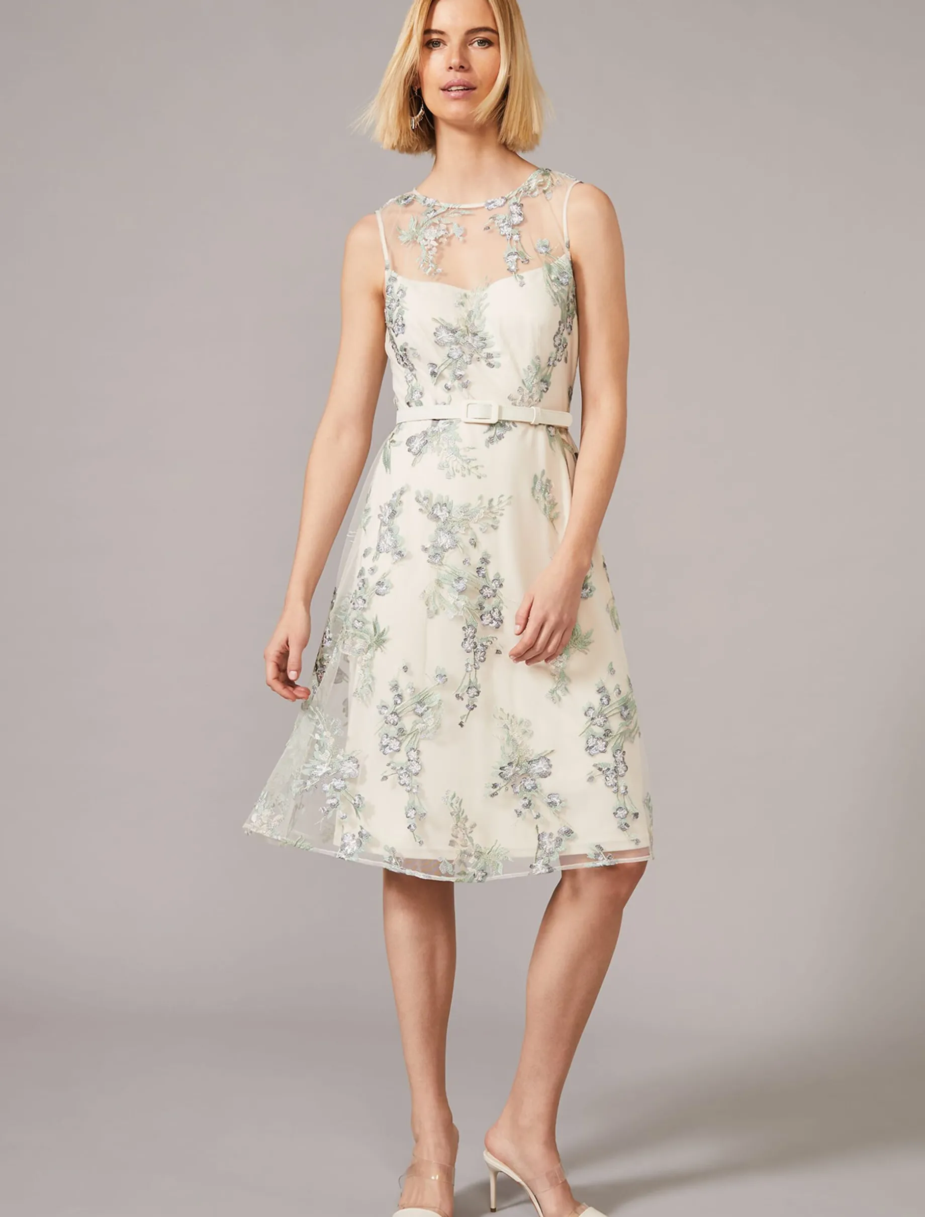 Lia Embroidered Fit And Flare Dress