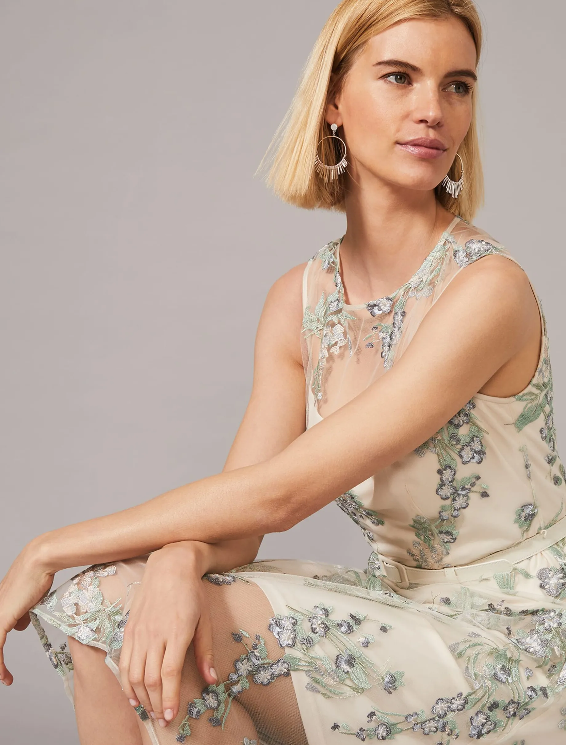 Lia Embroidered Fit And Flare Dress