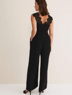 Lia Sleeveless Lace Detail Jumpsuit