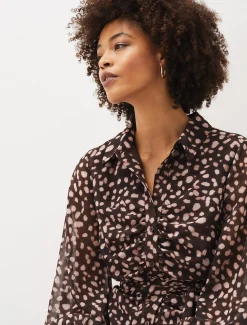 Libby Spot Print Midi Dress