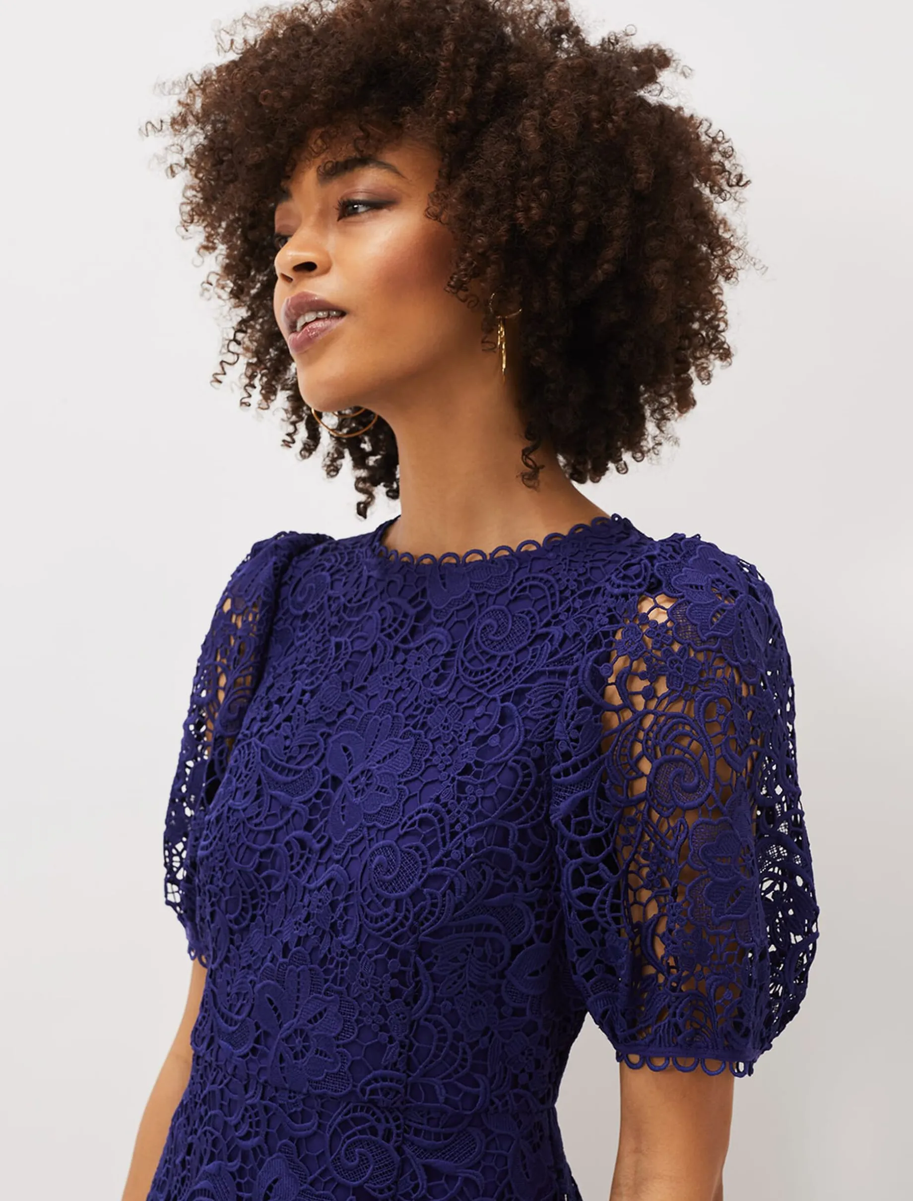 Lidia Guipure Lace Fishtail Dress