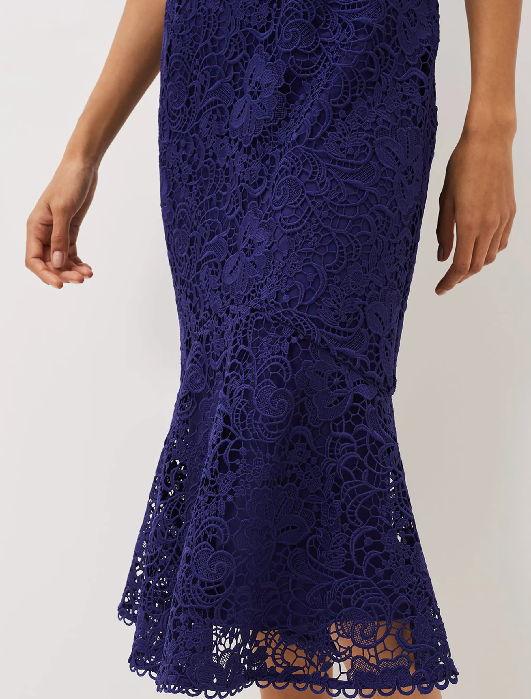 Lidia Guipure Lace Fishtail Dress