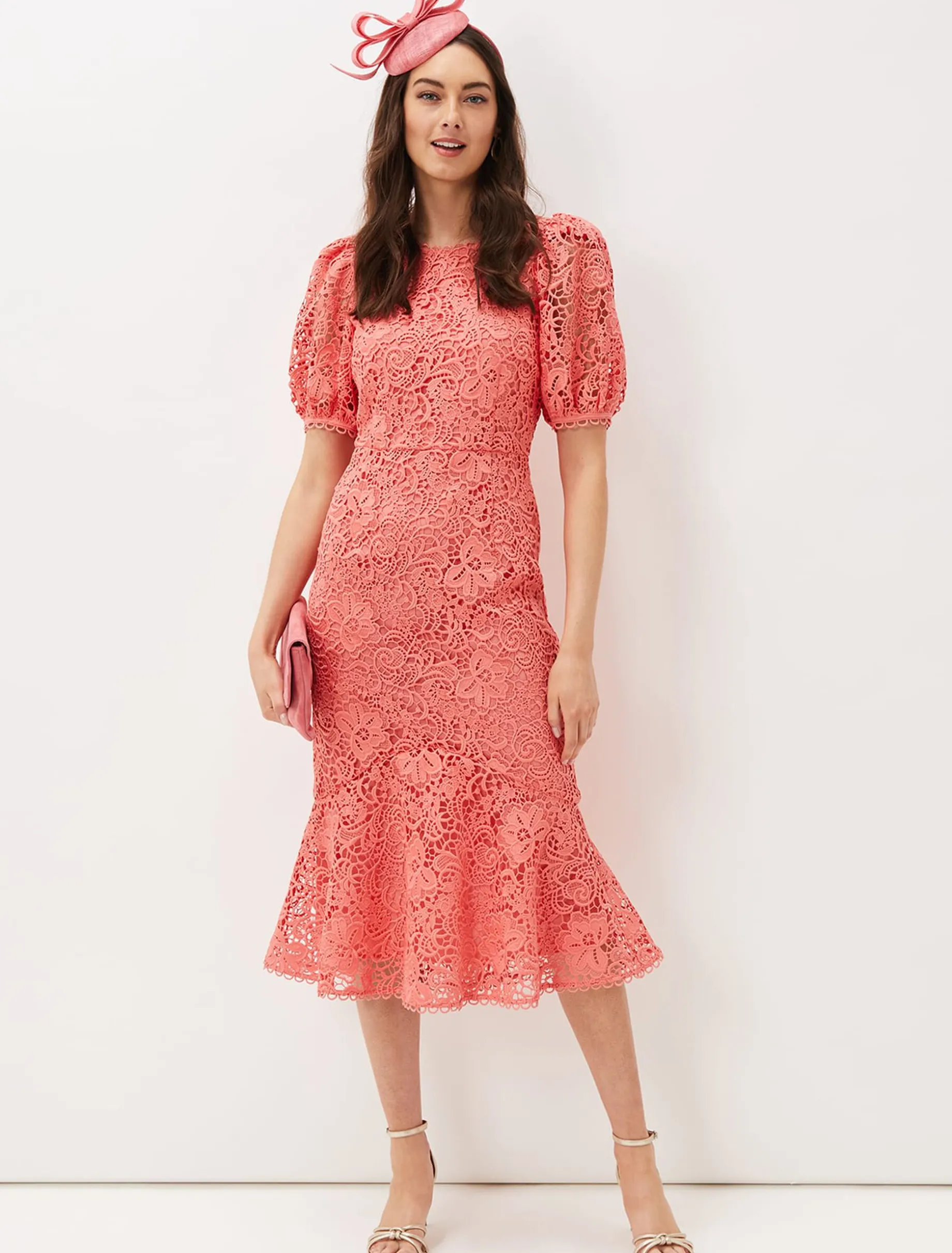 Lidia Guipure Lace Fishtail Dress