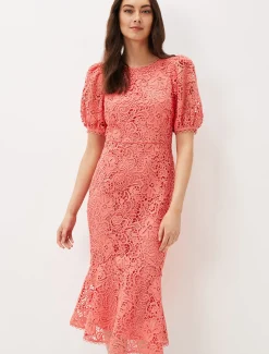 Lidia Guipure Lace Fishtail Dress