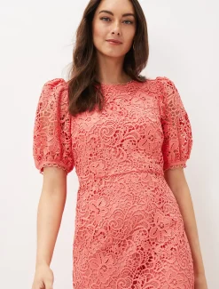 Lidia Guipure Lace Fishtail Dress