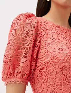 Lidia Guipure Lace Fishtail Dress