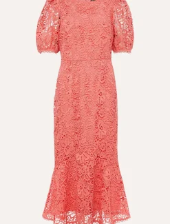 Lidia Guipure Lace Fishtail Dress