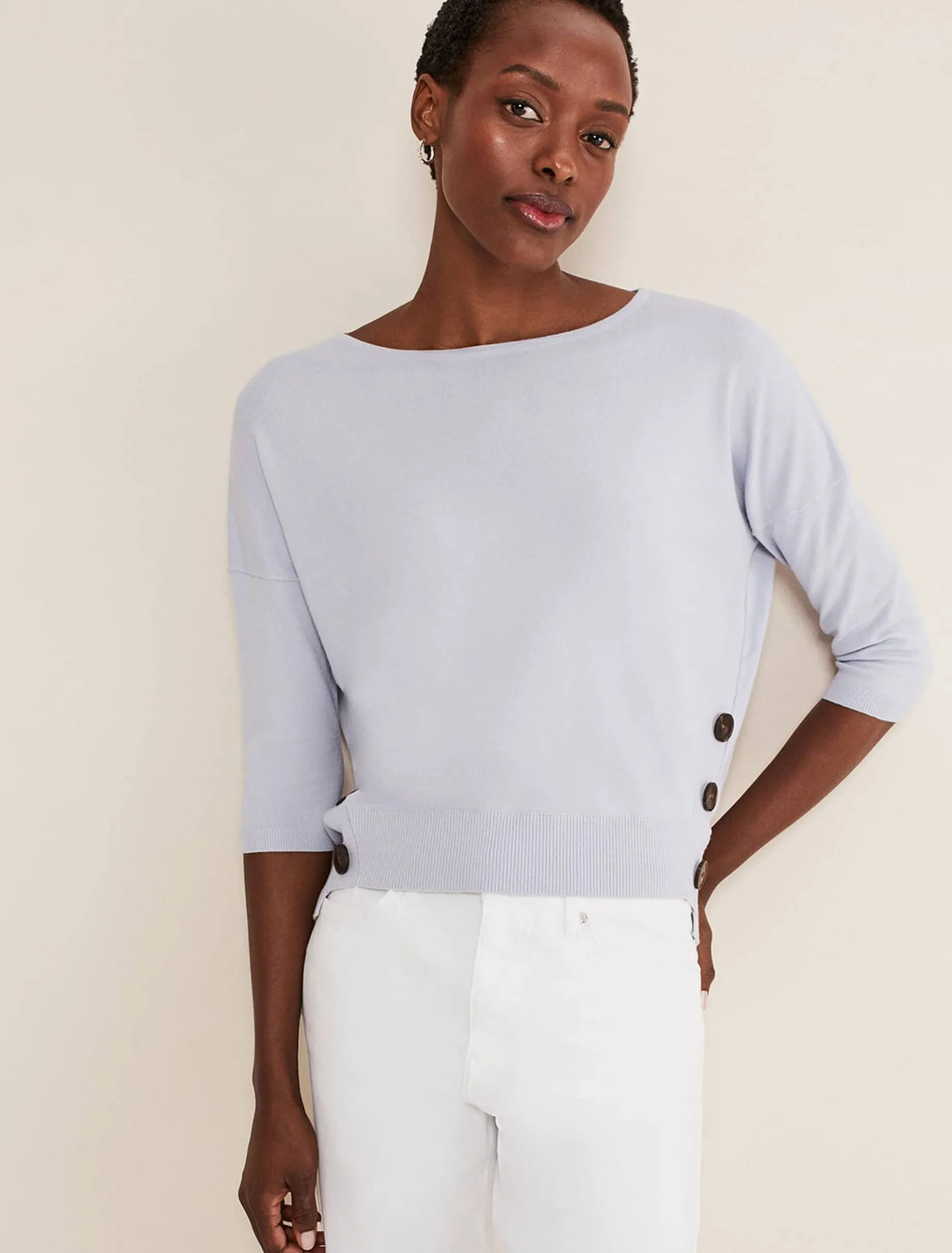 Linda Button Trim Knit