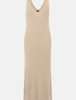 Lindan Ribbed Knit Midi Dress