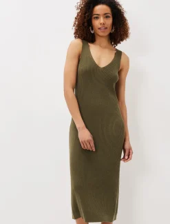 Lindan Ribbed Knit Midi Dress