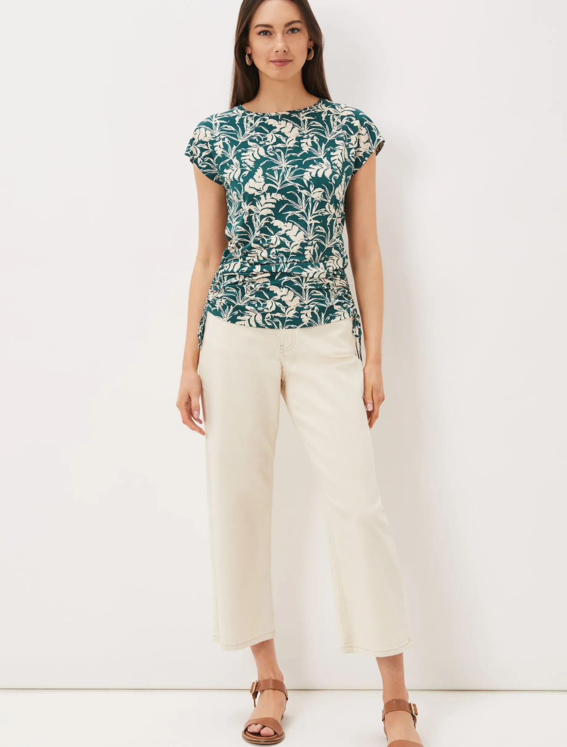Lissa Leaf Print Top