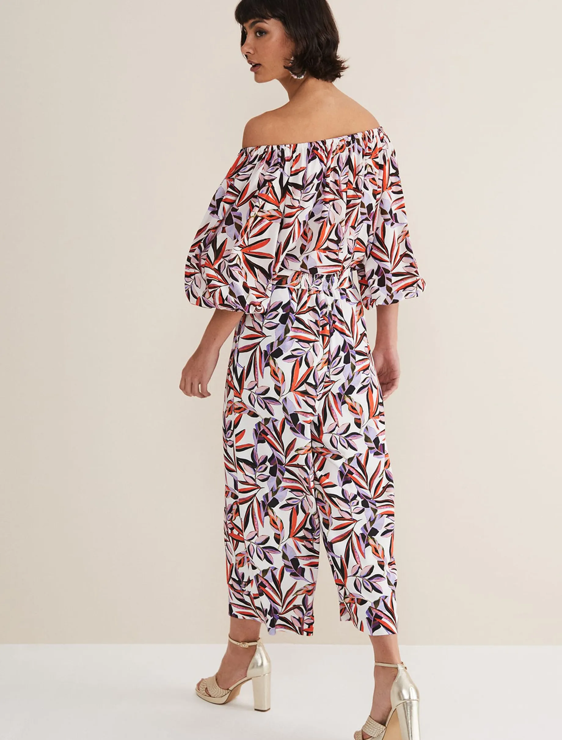Lois Leaf Print Culottes