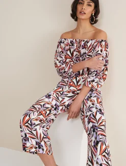 Lois Leaf Print Culottes