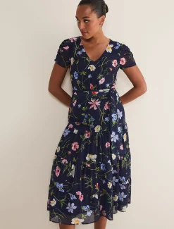 Lola Floral Tiered Midi Dress