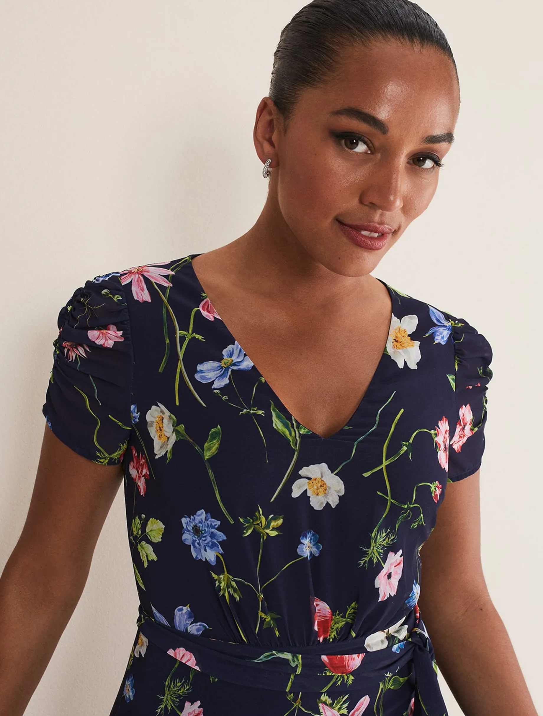 Lola Floral Tiered Midi Dress
