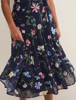 Lola Floral Tiered Midi Dress