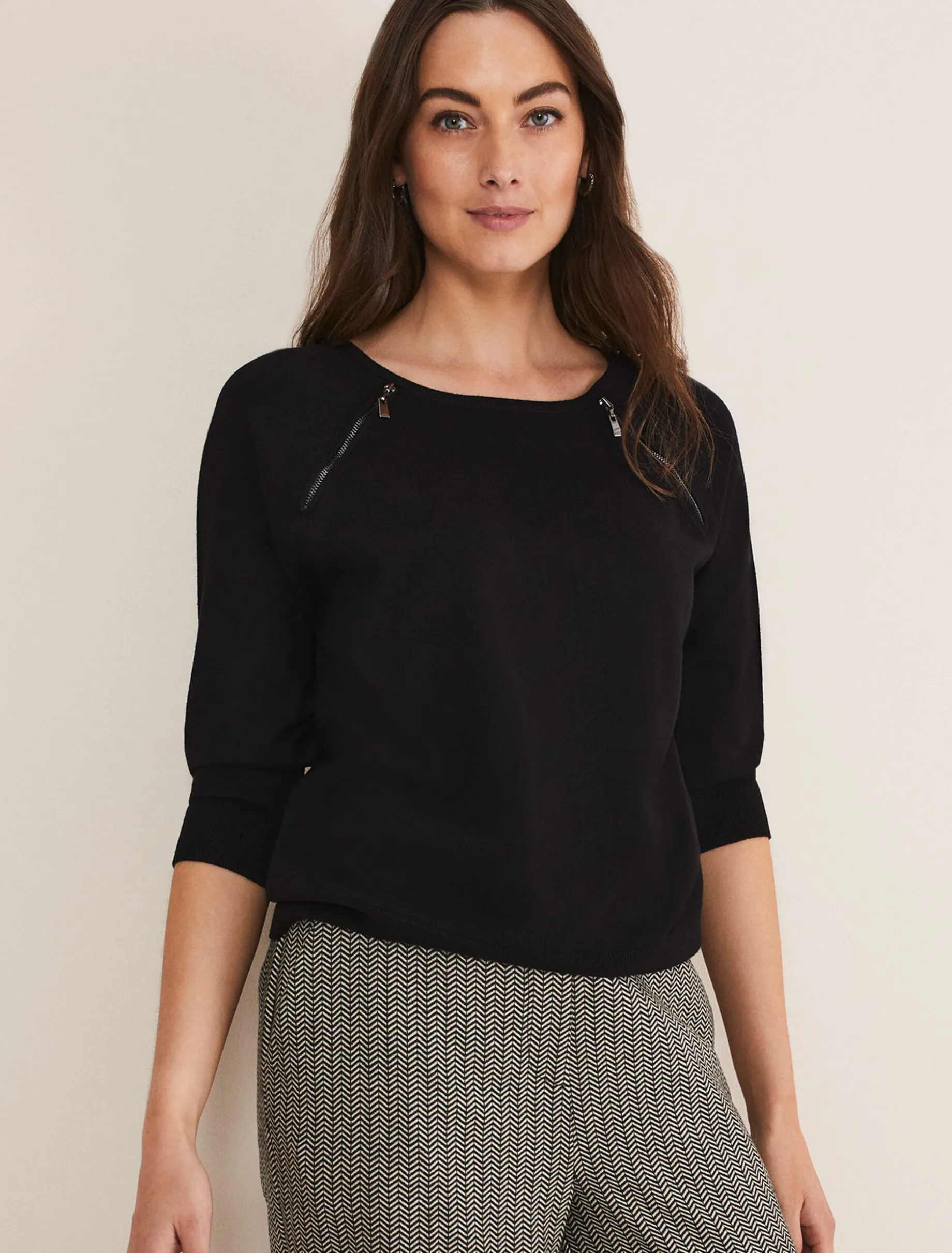 Lolan Zip Trim Knit Jumper