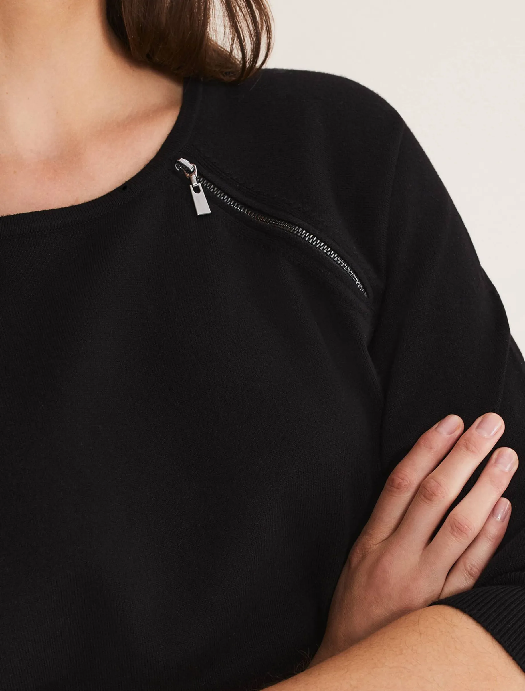 Lolan Zip Trim Knit Jumper