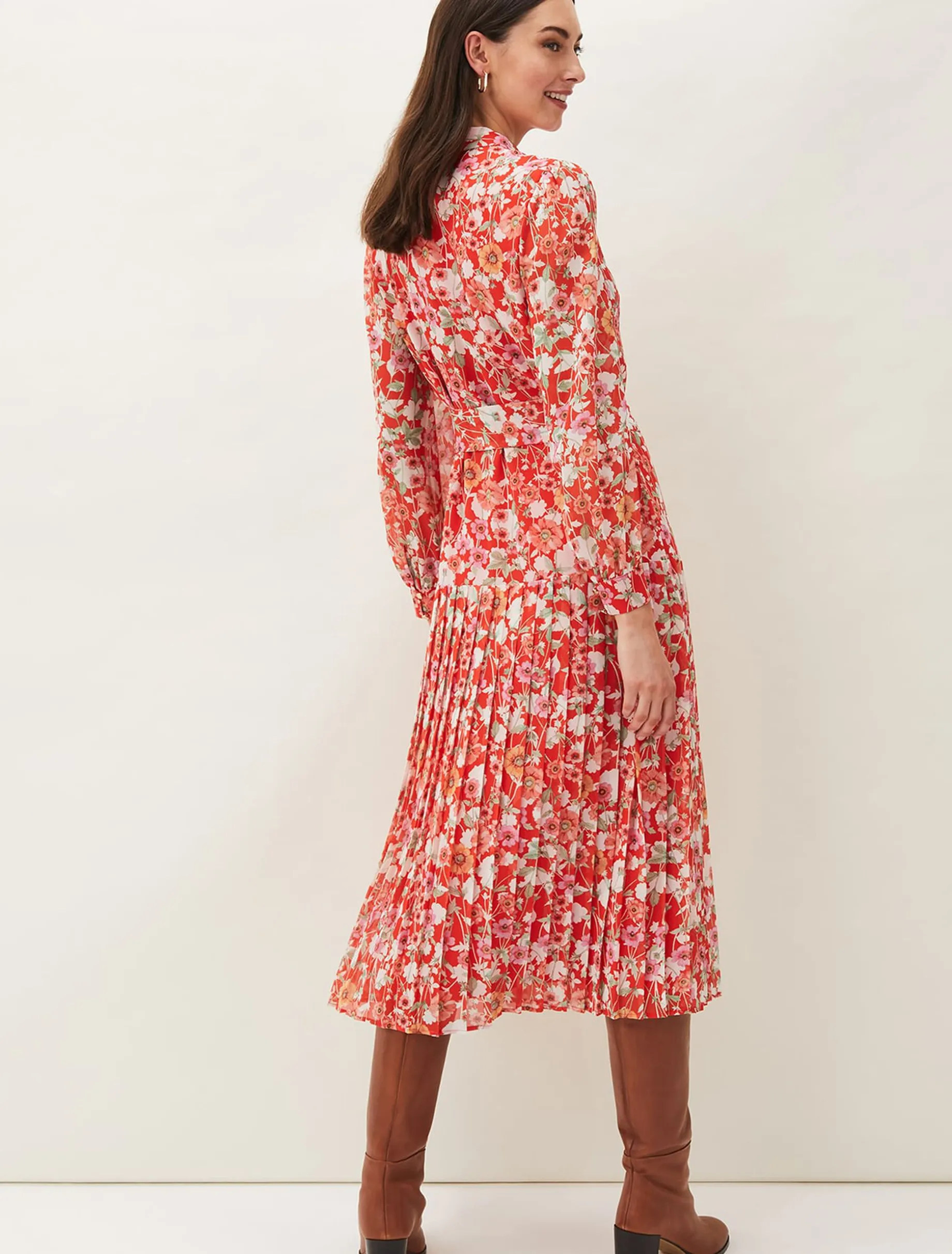 Lottie Floral Pleated Shirt Dress