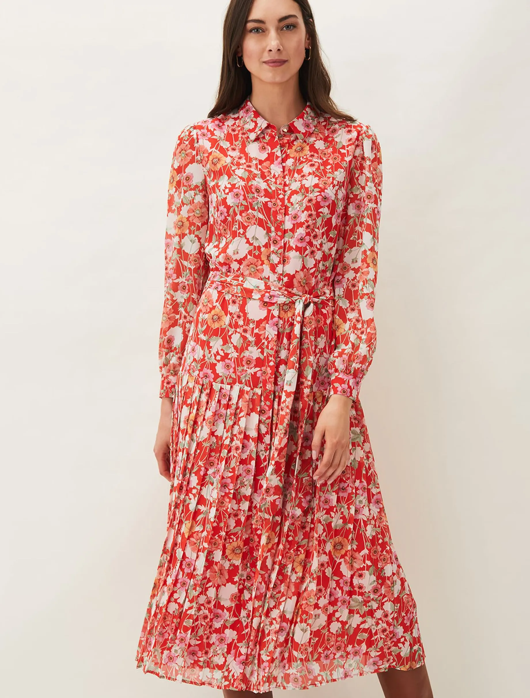 Lottie Floral Pleated Shirt Dress