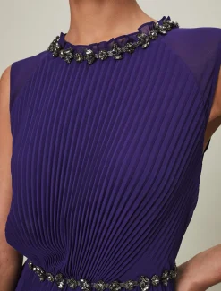 Louisa Pleat Beaded Maxi Dress