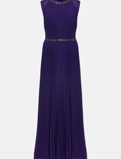 Louisa Pleat Beaded Maxi Dress