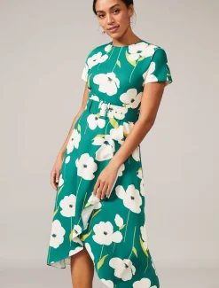 Lou-Poppy Frill Midi Dress